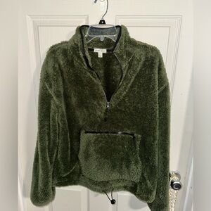 Green Sherpa quarter zip
